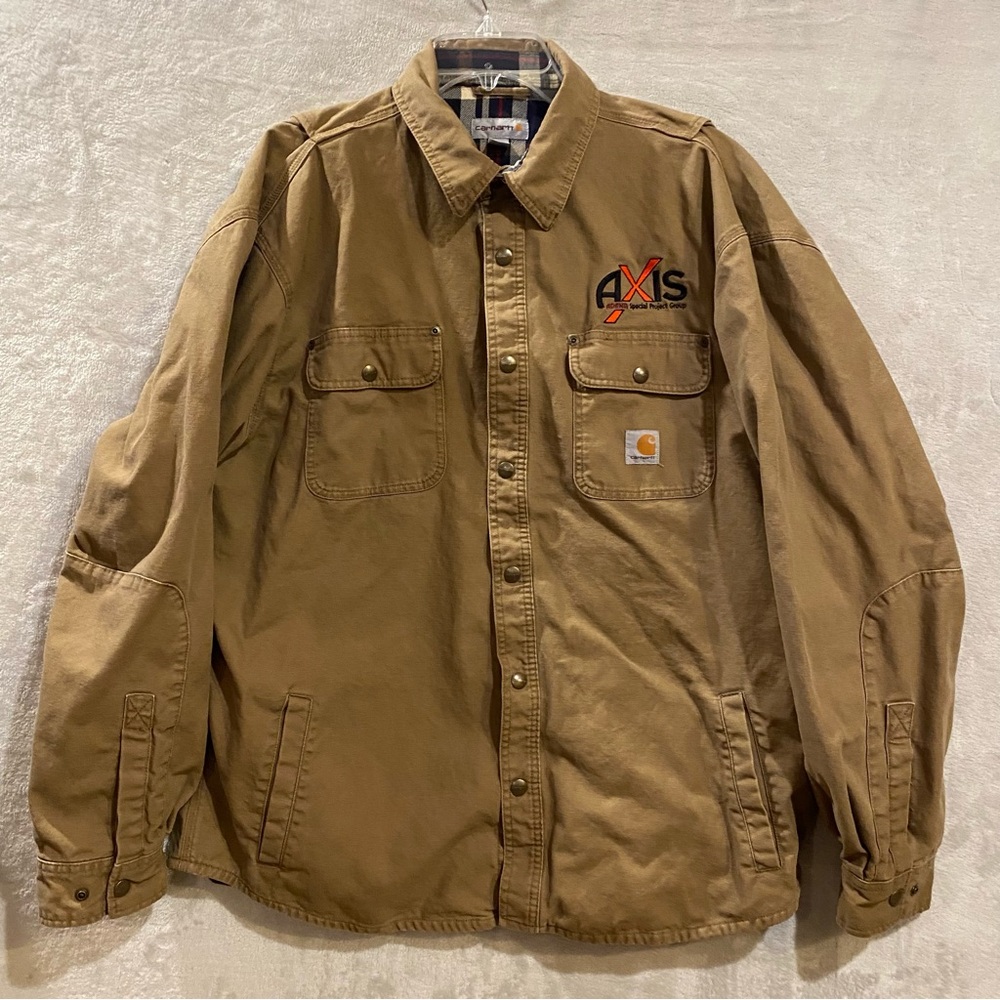 Carhartt Jacket Men’s XL Tan Shacket 100590 Snap Front Chore Work